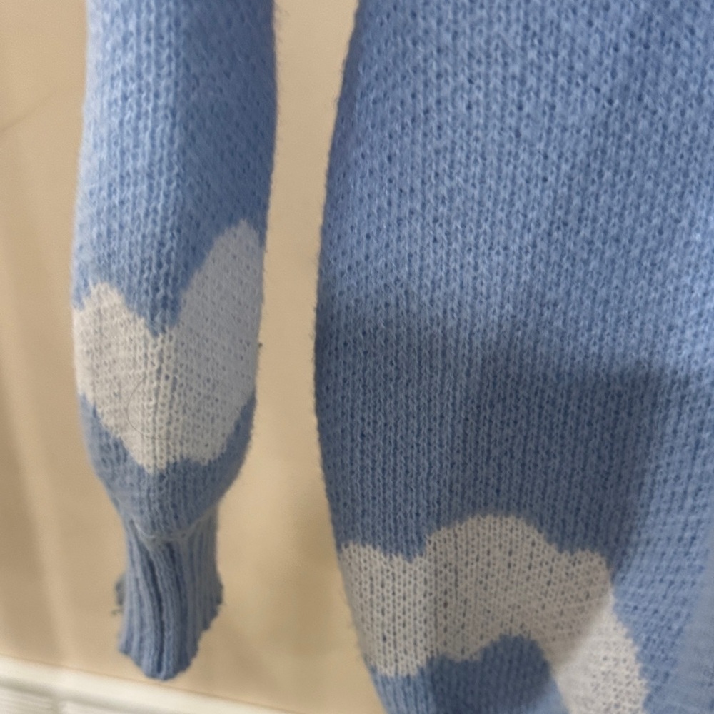 Blue Cloud Pattern Women's Sweater - image 3